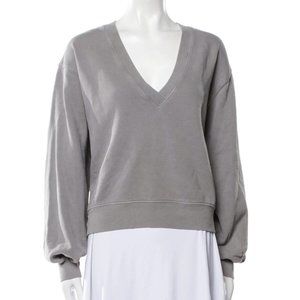 AGOLDE V-Neck Balloon Sleeve Sweatshirt